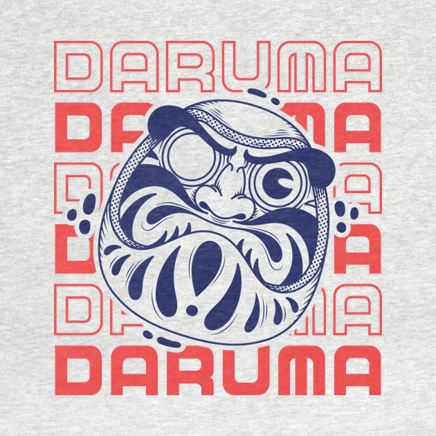 daruma doll illustration and typography by Spes.id